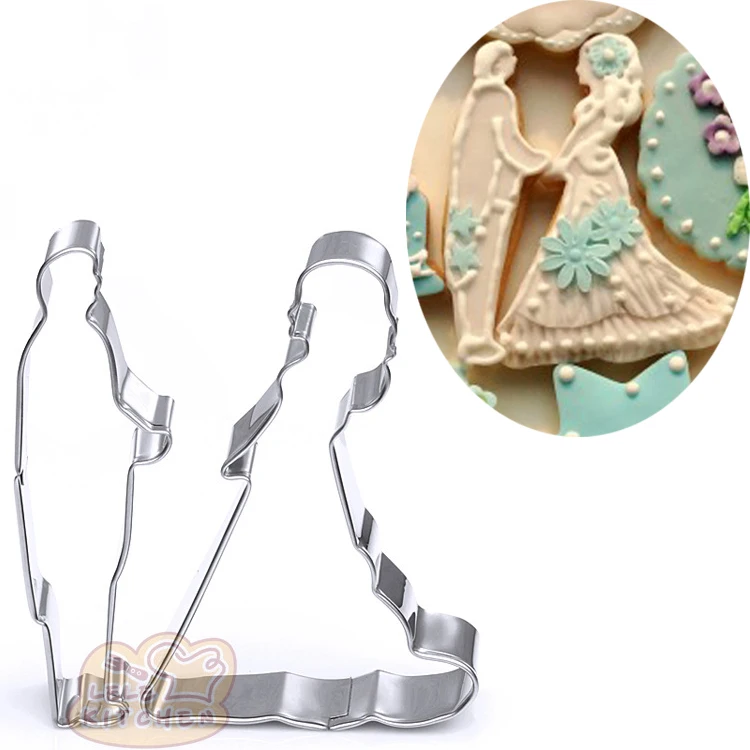 1pcs Wedding Decoration Brides Groom Cookies Cutter Molds Metal