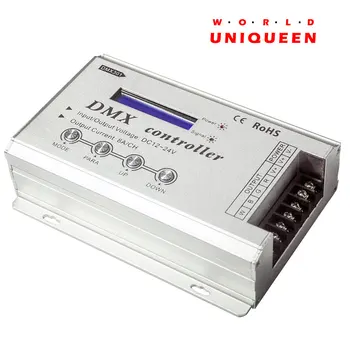 

DMX301 Low-voltage DC12-24V LED DMX controller with LCD digital display 8A/channel 3 channels for rgb led strip light bulb lamps