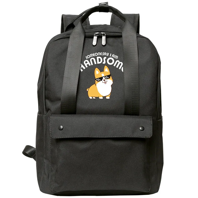Женский школьный рюкзак в консервативном стиле с милой собачкой корги, сумка на плечо, Mochila Feminina - Цвет: 1