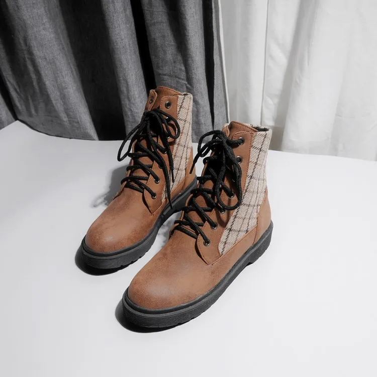 

Big Size 9 10 11 12 boots women shoes ankle boots for women ladies boots Cross band stripes to match colors