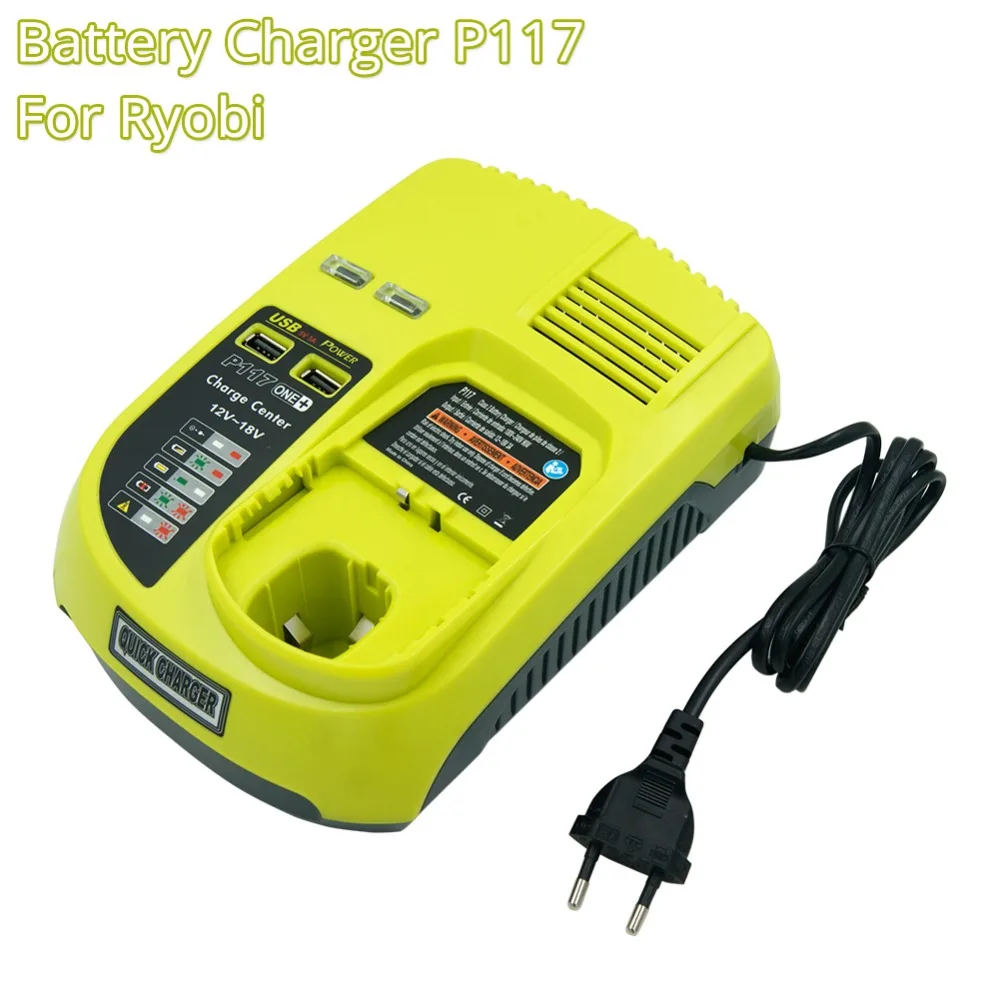 

P117 Rechargeable Battery Charger AC100-260V Li-ion Nicd Nimh universal charger for Ryobi Battery P103 P105 P107 P118 USB Ports