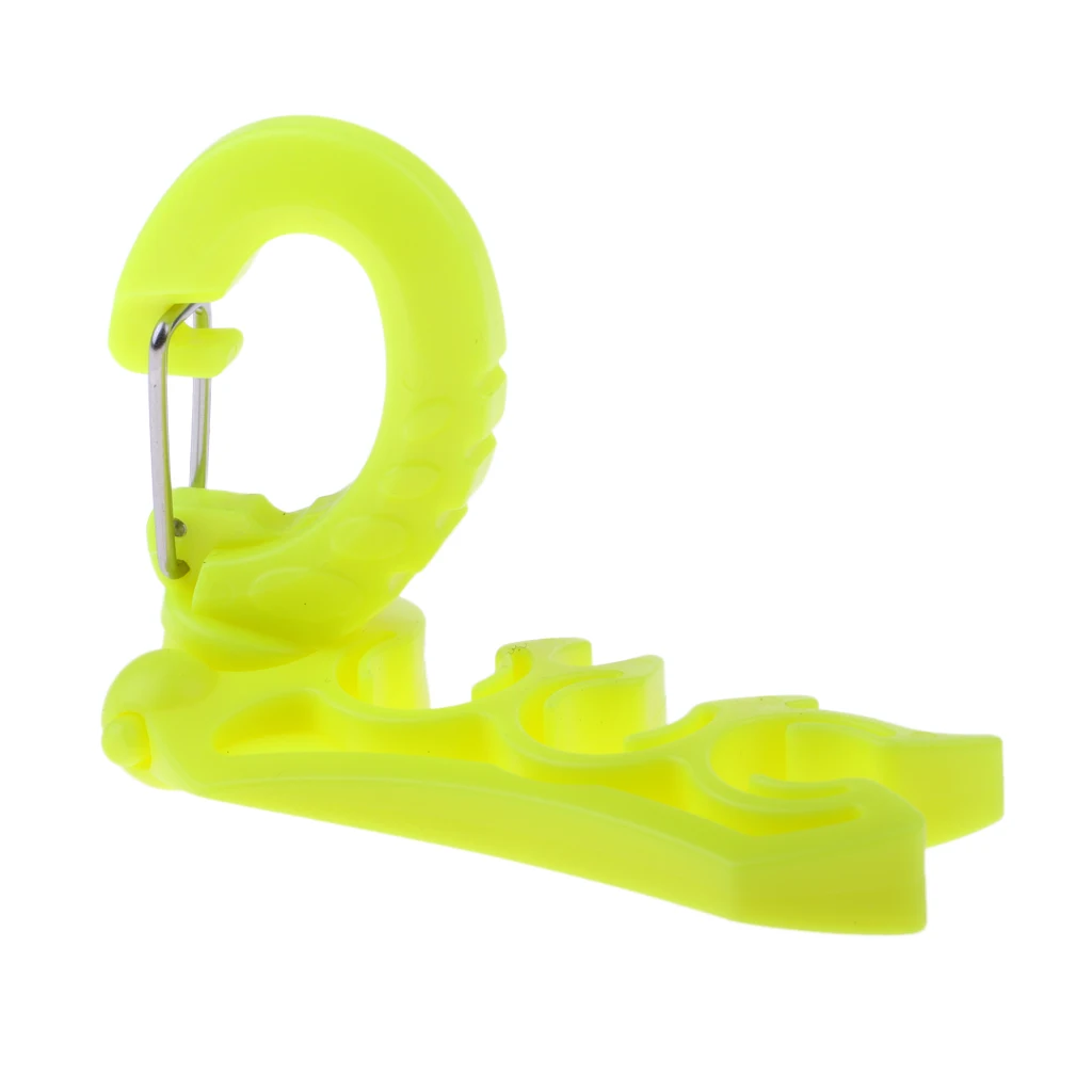 

Scuba Diving Triple 3 Hose Regulator and Gauge Holder Clip Retainer Gear Equipment With Snap Clip Folding & Rotatable