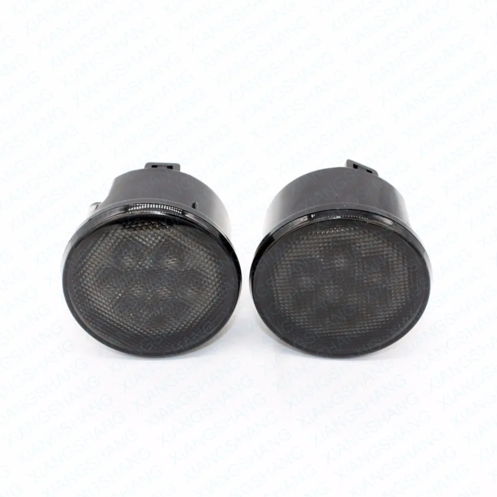 

2Pcs Car Led Front Grill Turn Signal Light For Jeep Wrangler JK 2007-2015 Side Marker Lamp Bulbs Fender Recon Smoked Amber Lamp