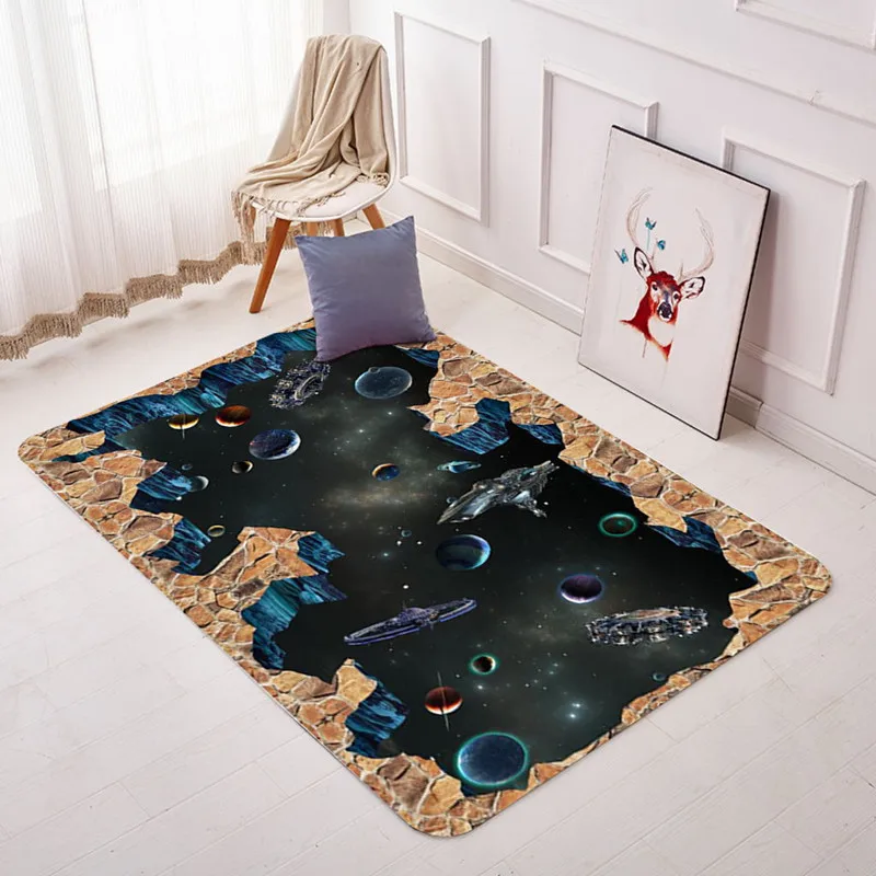 

Nordic Soft Flannel 3D Print Carpet Parlor Galaxy Space pattern Rug Antiskid Large Size Decor Carpets for Living Room Area Rugs
