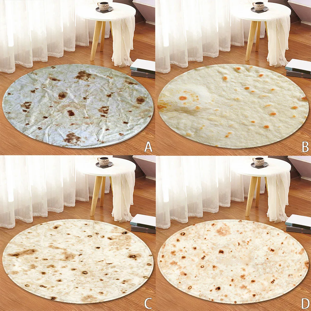 Mikksire Нескользящие круглым носком, удобные, Еда творения Burrito Обёрточная бумага Одеяло круглый Ванная комната ковровое покрытие нескользящий ковер F1