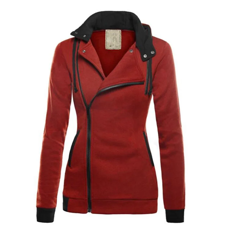 Zip Up Solid fleece Hooded Women S