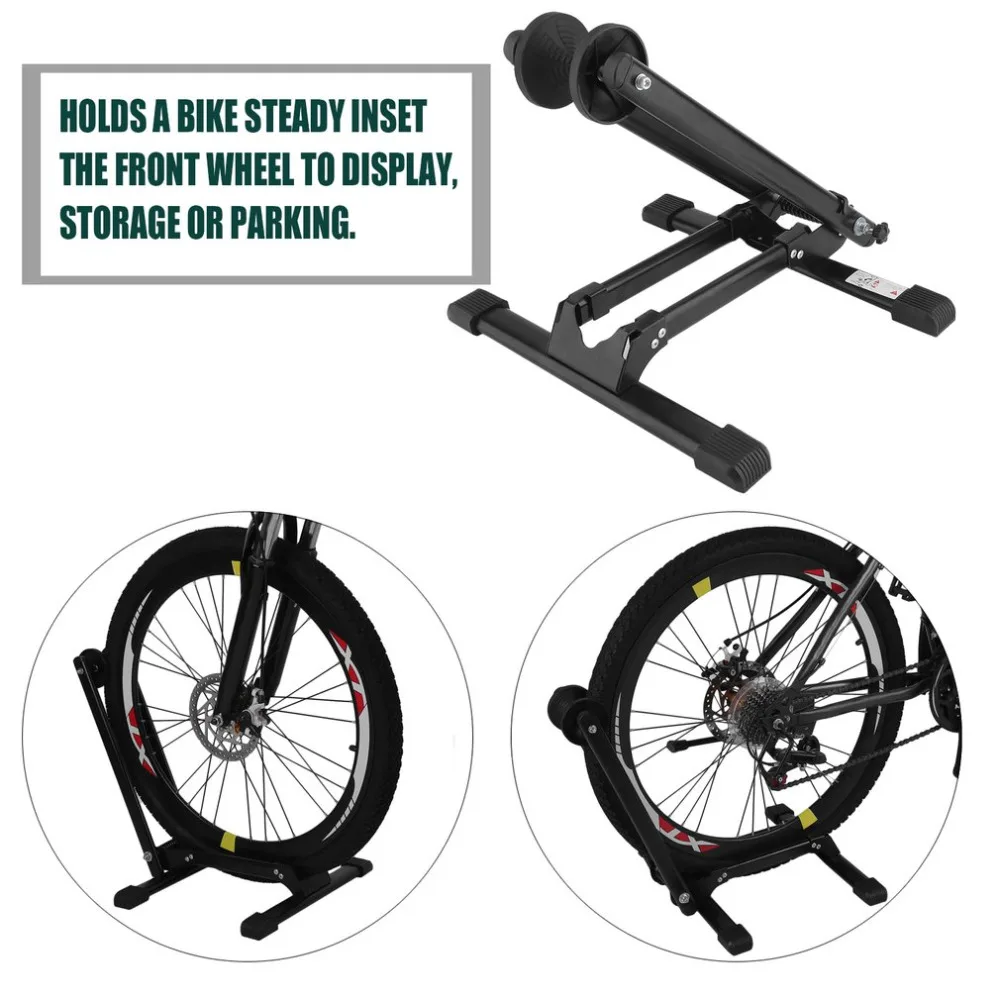 

Folding Bicycle Display Stand Cycling Parking Holder Bicycle Repair Rack Adjustable Bike Storage Rack Wheel Hub Kickstand