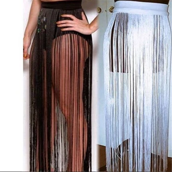 

2018 New Summer Women Sexy Skirts Women Fashion Long Section Skirt Jupe Tassel 2 Colors Skirt