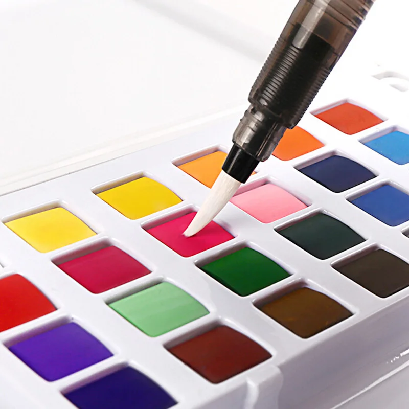 18/24/36 Colors Professional Solid Watercolor Paint Set Box With
