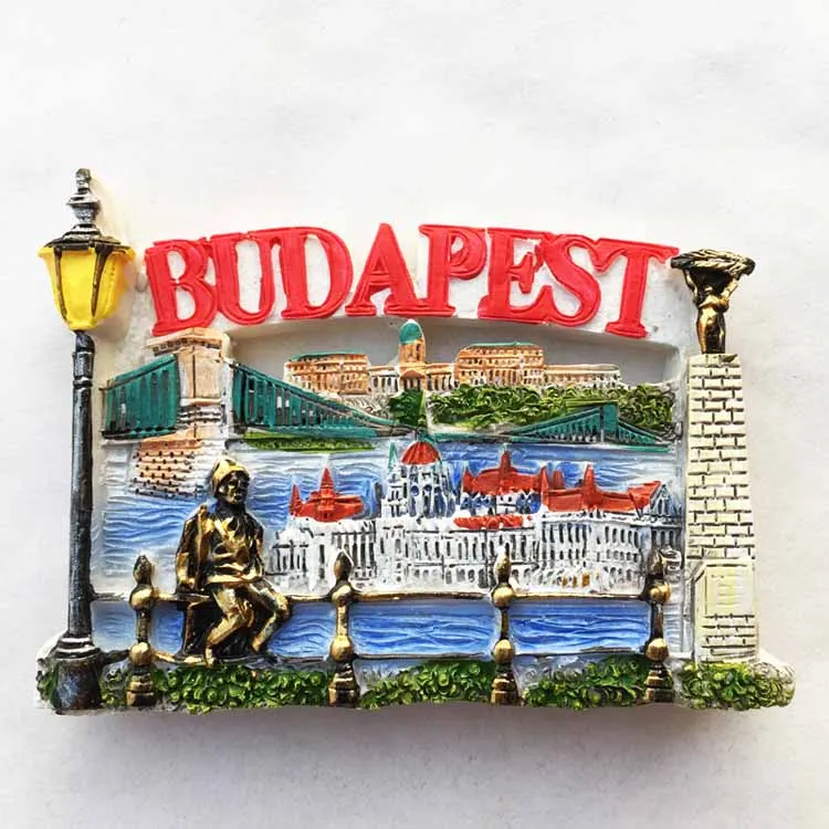 

Modern Hungary Budapest Pattern Refrigerator Sticker Creative Resin Fridge Magnet Souvenir Home Decor Wholesales Drop Shipping