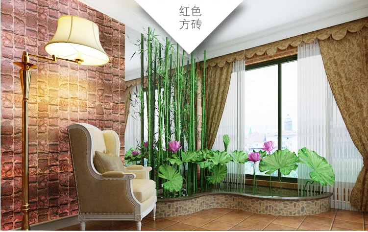 Retro brick pattern self-adhesive wallpaper self-adhesive wall paper bedroom room adhesive decorative stickers color film paste