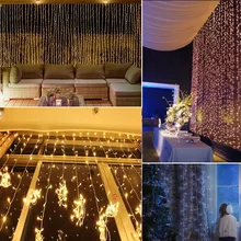 СВЕТОДИОДНЫЙ занавес для окон 220 В 3,5 м 3 м X 3 м 6 м X 3 м светодиодный светильник для рождественской наружной отделки для свадебной вечеринки светодиодный светильник для Сосульки