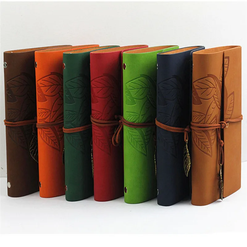 

Kicute Vintage Soft Cover Butterfly Girls Leather Traveler Journal Notebook Kraft Paper Diary Planner Notepad School Supplies
