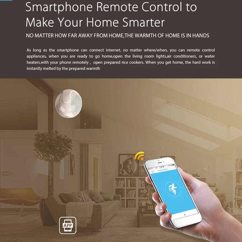 

WiFi PIR Intelligent Motion Sensor No Hubs Required Simple Plug Play Smart Home Automation Sensor LCC77