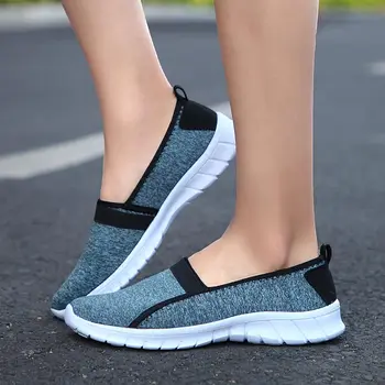 

Women flat shoes 2019 new spring women sneakers shoes woman slip on loafers shoes Plus size breathable mesh ballet ladies shoes