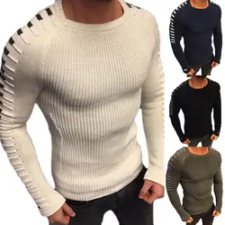 Модные новые мужские повседневные Формальные вязать экипажа шеи свитер рубашка Топы с длинным рукавом Джемпер Пуловер #282179
