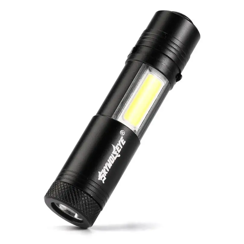 Новый 3x мини фонарик XPE Q5 + COB Светодиодный фонарь AA/14500 4 режима алюминиевый