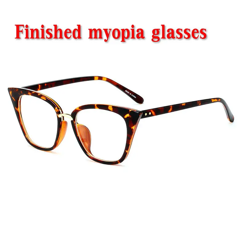 MINCL диоптрия-1,0-1,5-2-2,5-3-3,5-4, фирменный дизайн, очки для близорукости, для женщин и мужчин, близорукие очки NX - Цвет оправы: leopard-350