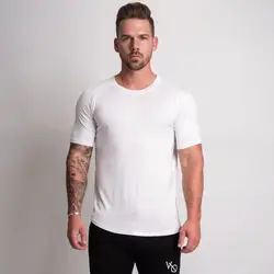 Бренд Мужская хлопковая футболка тренажерные залы фитнес майки для бодибилдинга короткий рукав 2018 новый мужской моды повседневные