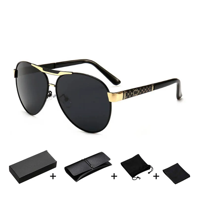 Zyomy модные очки овальная металлическая оправа Oculos de sol поляризованные очки для вождения брендовые Дизайнерские мужские солнцезащитные очки мужские очки - Цвет линз: C1 with box
