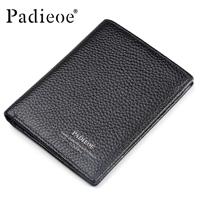 

Padieoe Famous Brand Small Short Wallet for Men Top Genuine Leather ID Credit Card Holder Luxury 2017 Hot Sale Men's Purses