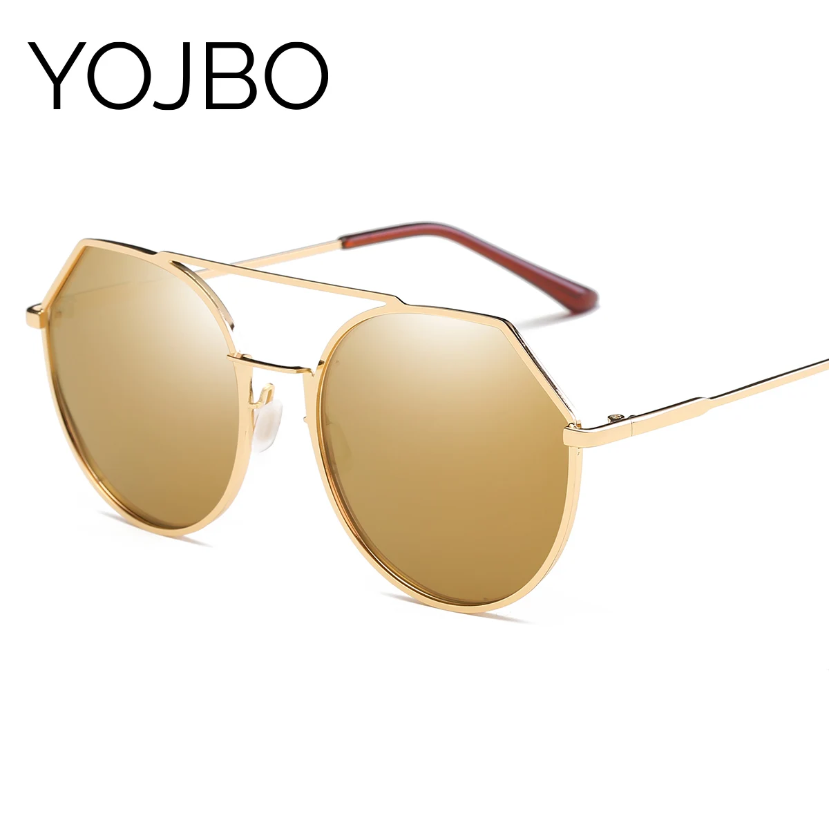 

YOJBO 100% UV Real Polarized Retro Sunglasses Women Summer Alloy Ladies Sun Glasses Round Mirrored Eyewear Brand Designer