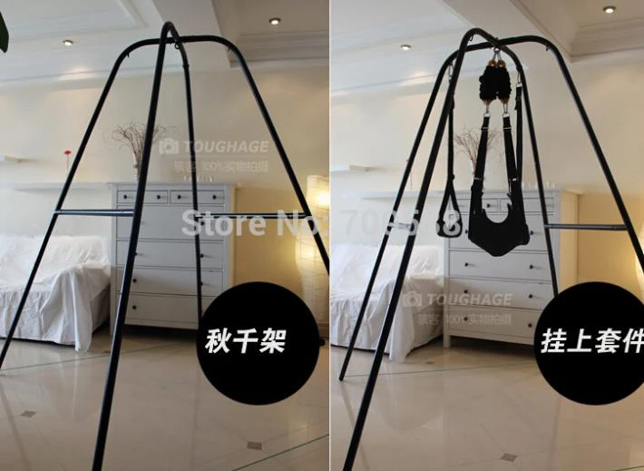 Sex Swing With Support Frame Elastic Bungee Rope Sex Swing Adult Products Swing Chair Bed Sex