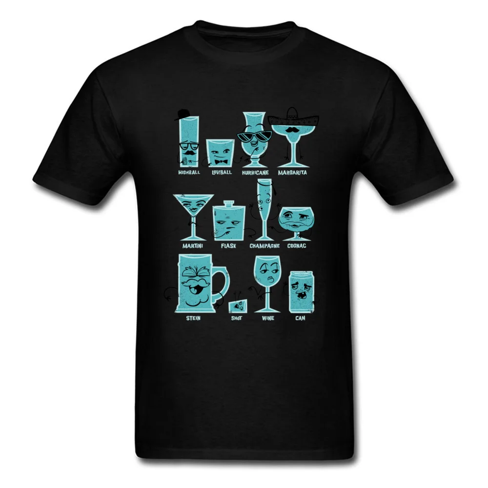 Field Guide to Alcoholic Drinkware Classic Short Sleeve Custom T Shirts Cotton Crew Neck Boy T Shirt Tops T Shirt VALENTINE DAY Field Guide to Alcoholic Drinkware black