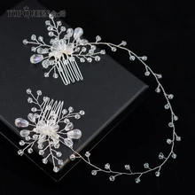 TOPQUEEN HP25 свадебная диадема расчески Свадебные Головные уборы Свадебный венок свадебный гребень для волос, аксессуары для волос