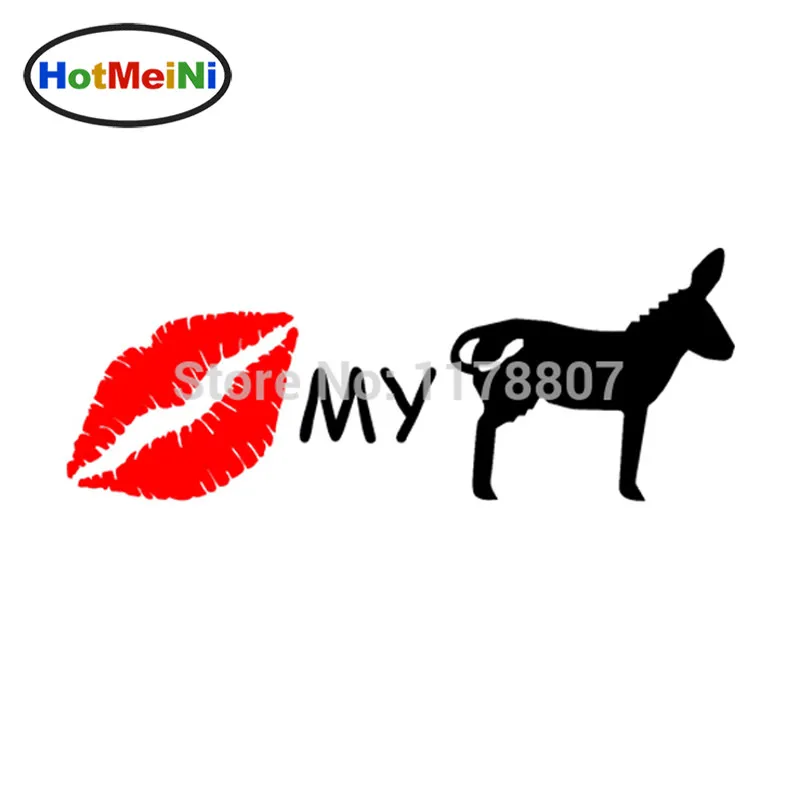 HotMeiNi 15x6cm KISS MY ASS Car Sticker Funny for Car Window Truck Bumper Vinyl Donkey Lips Road Rage Mule Joke Black/Sliver