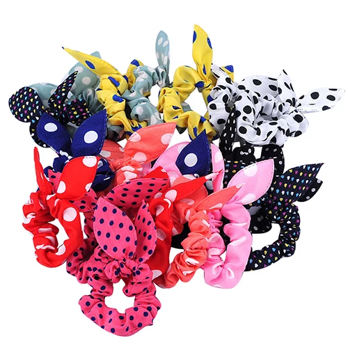 10Pcs Rabbit Ear Hair Tie Bands Accessories Japan Korean Style Ponytail Holder hot