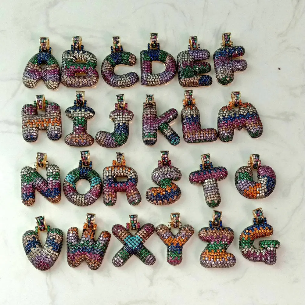 

Women's A-Z letter Cubic Zircon Alphabet Initialgold plated Pendant chain Necklace gift