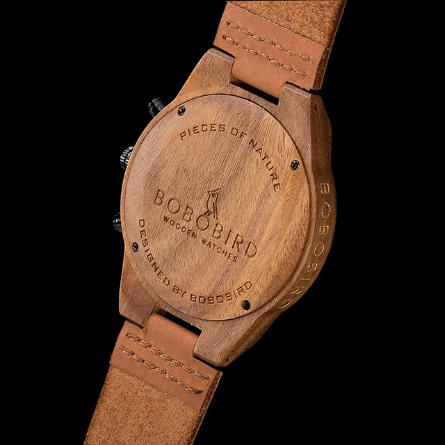 relogio masculino BOBO BIRD Wood Men Watch Unique Luminous 12 Holes Timer Design Sports Casual Watches Great Men’s Gifts