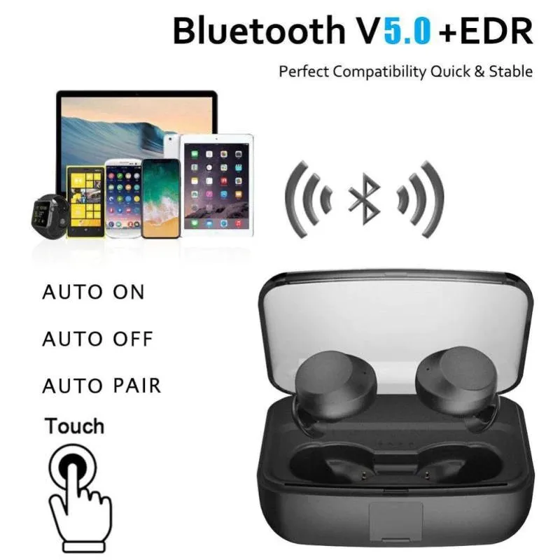 TWS Bluetooth наушники IPX8 водонепроницаемые с сенсорным управлением беспроводные 3000