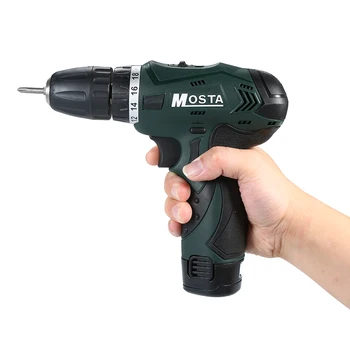 

Rechargeable Cordless electric screwdriver 12V 180W Electric Drill 1500mAh Li-ion Battery 1350rpm Variable Speed 2Pcs Battery