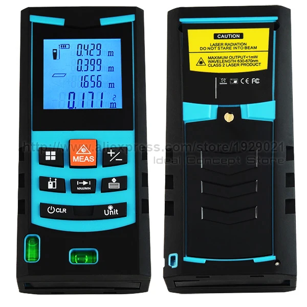 Laser Distance Meter Auto/Manual power Off Range Finder  Bubble Level Measure Area Volume