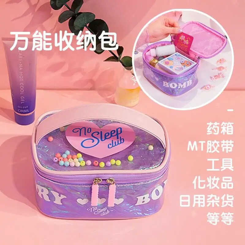 

Milkjoy Laser PVC Women Cosmetic Cases Hologram Girl Make up Case Travel Toiletry Bags Bentoy Storage box Medical box Handbag