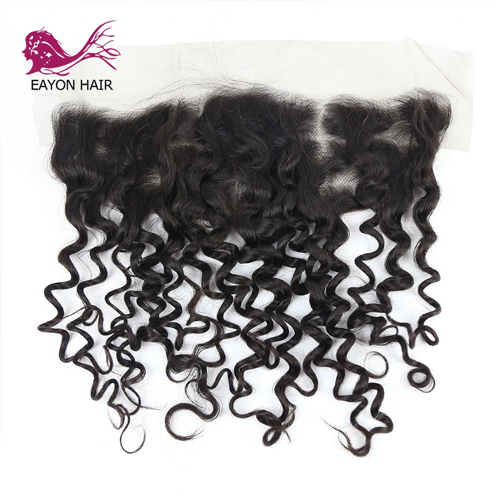 Eayon Hair Deep Curly Lace Frontal Human Hair Free Part Brazilian Hair 1 Pieces Lace Frontal Closure 100% Remy Human Hair