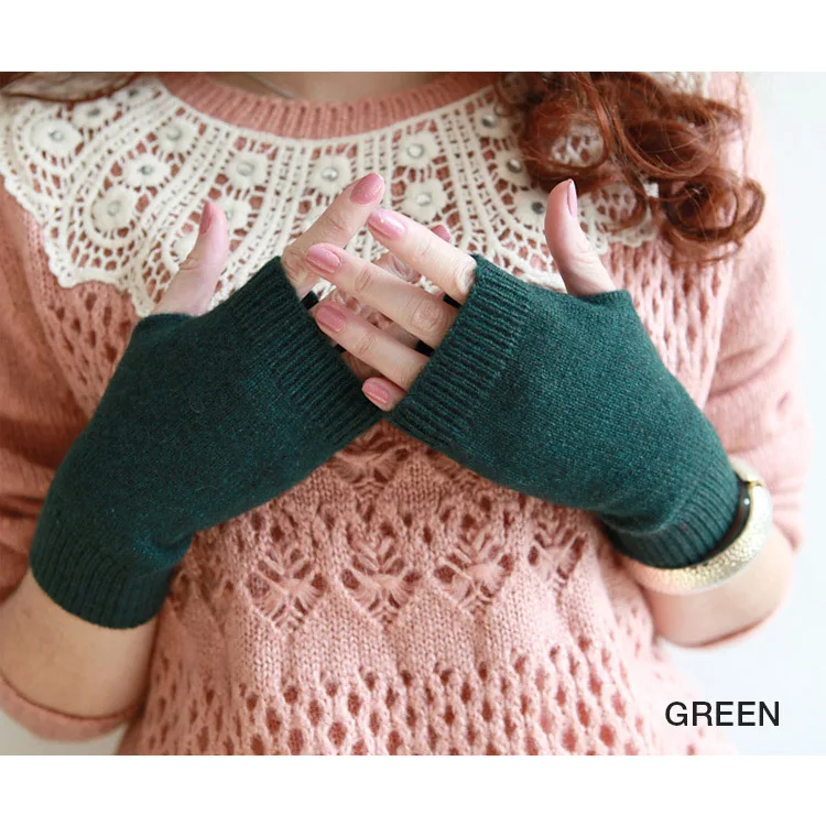 Распродажа, перчатки из натуральной овечьей шерсти, женские перчатки с открытыми пальцами, зимняя Осенняя вязаная одежда для женщин, перчатки без пальцев, рукавицы на запястье