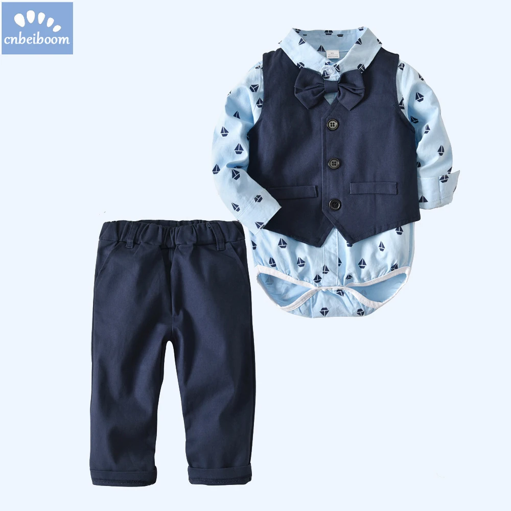 1 2 3 Y Baby Boys Party Clothes Suits Infant Newborn Sets Dress Kids