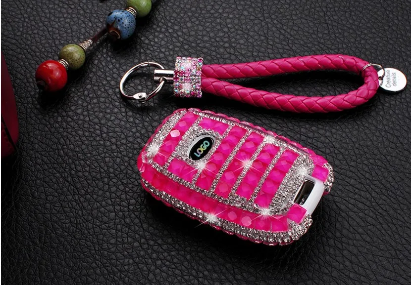 Подарок Роскошные кристаллы Bling Дело Key Holder бумажник для KIA K3 K5 Sorento KX5 Optima KX3 K3S Sportage Carens Smart брелока крышка