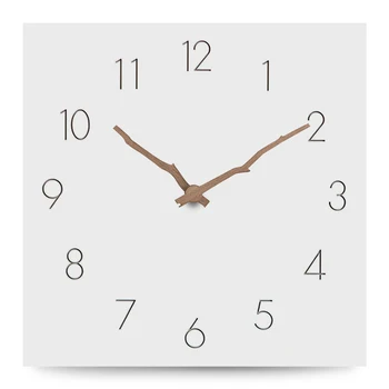

Large Wooden Wall Clock Simple Modern Design Europe Silent Clocks Square MDF Wood Hanging Wall Watch Home Wall Decor 12 Inch