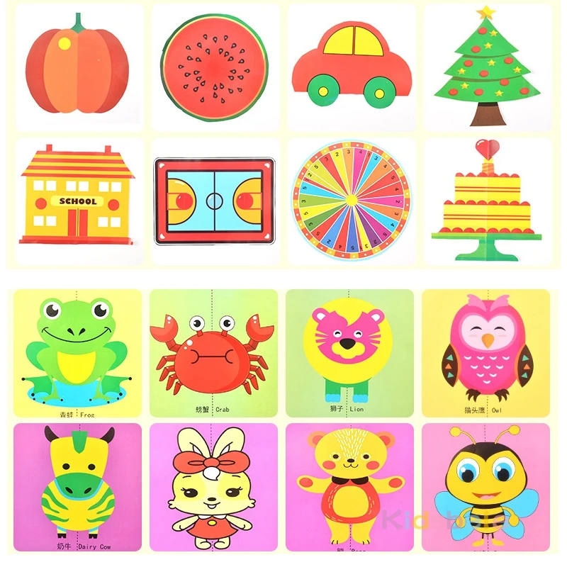 120 шт Детские Мультяшные цветные бумажные складные режущие игрушки художественное ремесло DIY креативные Развивающие игрушки для детей Обучающие игрушки ручной работы