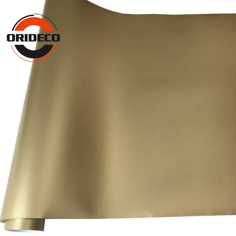 Champagne gold matte metallic car vinyl wraps 3
