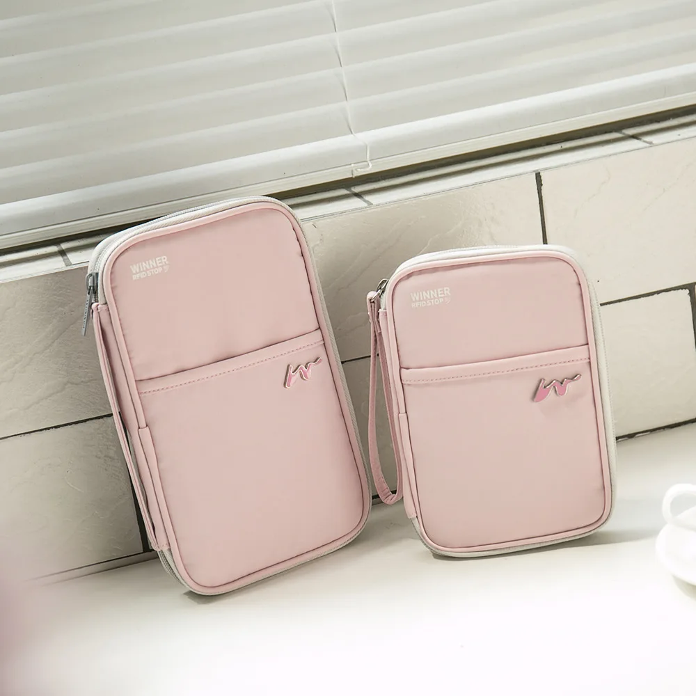 

Travel Organizer Casual Business Clutch Multi-function Document Storage Bag 2 Sizes Polyester Card Bag Abroad Passport Holder