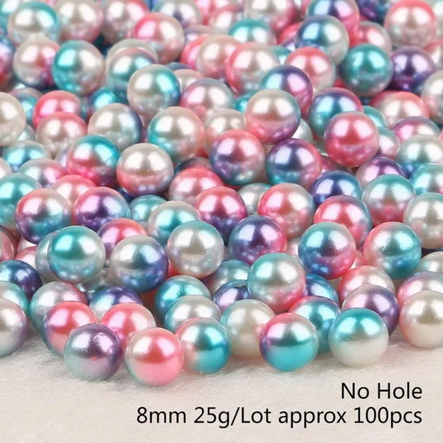 8mm 100Pcs 25g Round Plastic Bead Many Colors Optional No Hole ABS