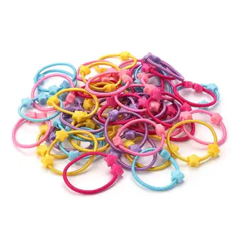 

50pcs/bag Cartoon Strawberry Rabbit Hearts Child Baby Kids Ponytail Holders Hair Accessories for Girl Headbands Rubber Band Tie