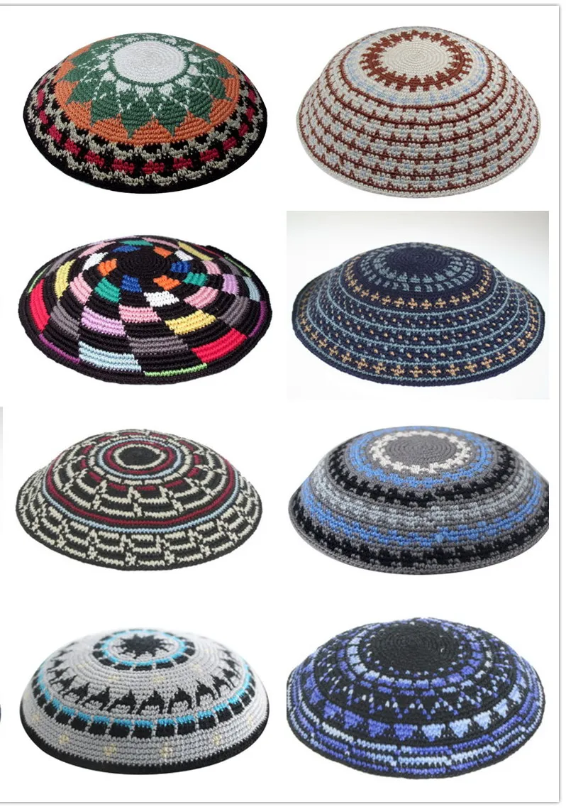 Высококачественные Вязаные изделия ручной работы YARMULKE KIPPAH смешанные цвета MOQ 50