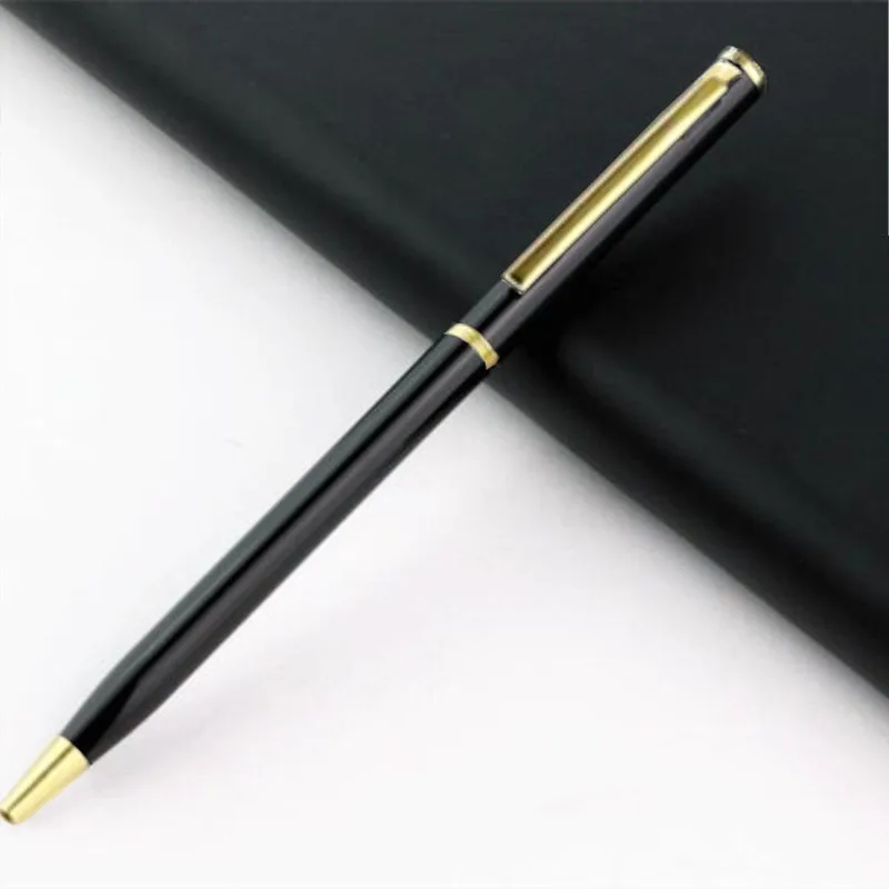 Школьные канцелярские товары многоцветная Mb роликовая ручка 1 шт. высокое качество ядро металлическая шариковая ручка вращающаяся металлическая старая масляная ручка - Цвет: Bright Black Golden