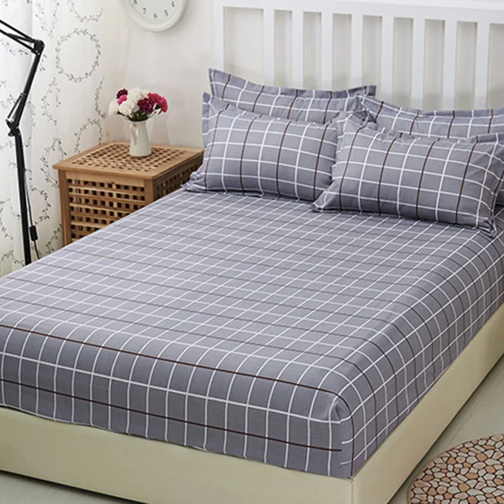 

Lattice Printed Polyester Bedroom Mattress Cover Fitted Sheet Bed Protector Pad Bedsheet Couvre lit for Bed Room Bed Cover